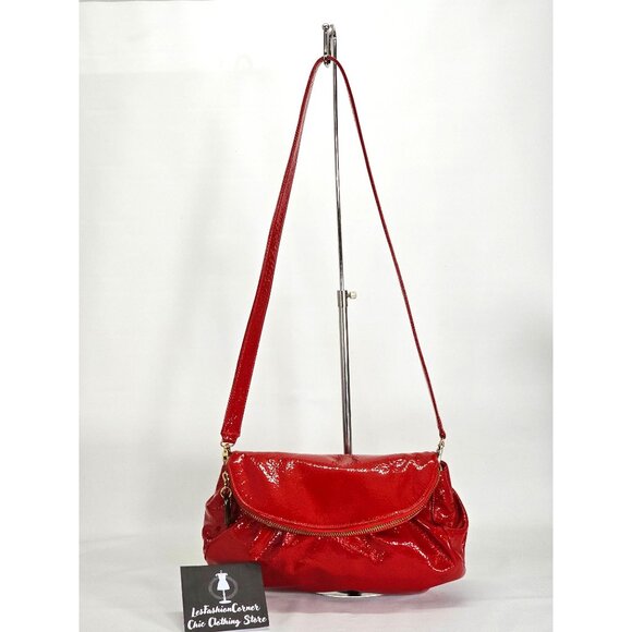 Zina Eva Women's Red Patent Leather Folding Crossbody Handbag Medium 2029 - Picture 1 of 15